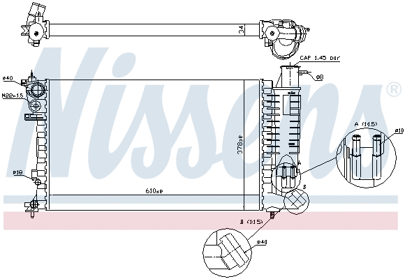 Radiator, engine cooling (690815)