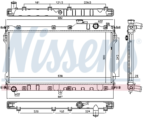 Radiator, engine cooling (68559)