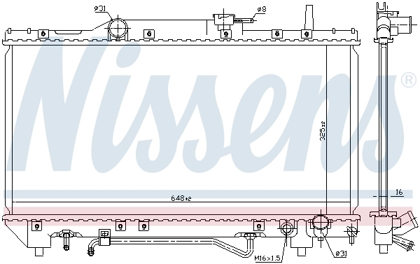 Radiator, engine cooling (64802A)