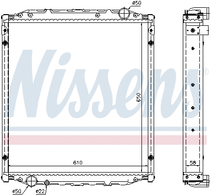 Radiator, engine cooling (62876A)