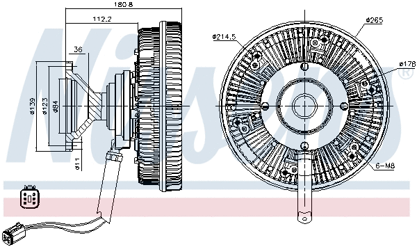 Clutch, radiator fan (86165)