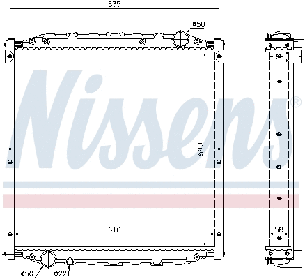 Radiator, engine cooling (62877A)