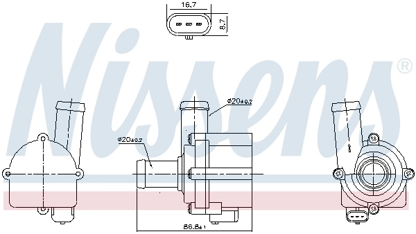 Water Pump, engine cooling (832121)