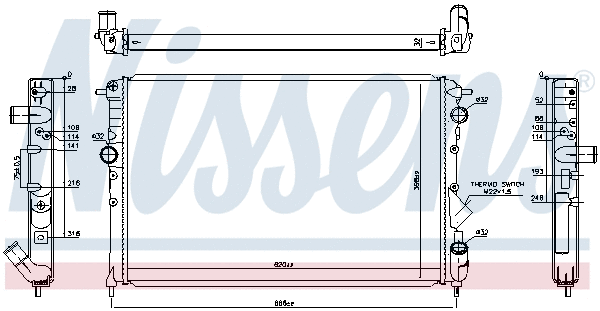 Radiator, engine cooling (63873)