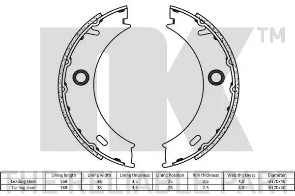 Brake Shoe Set, parking brake