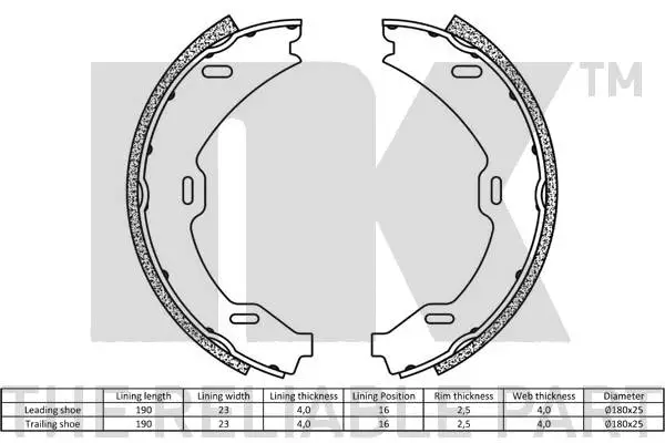 Brake Shoe Set, parking brake