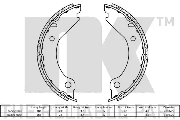 Brake Shoe Set, parking brake