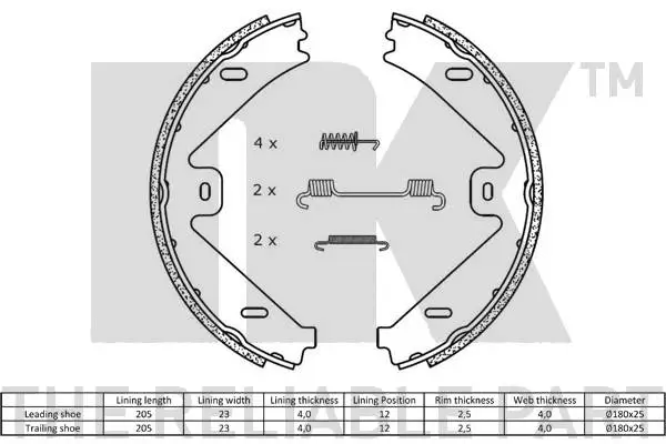 Brake Shoe Set, parking brake