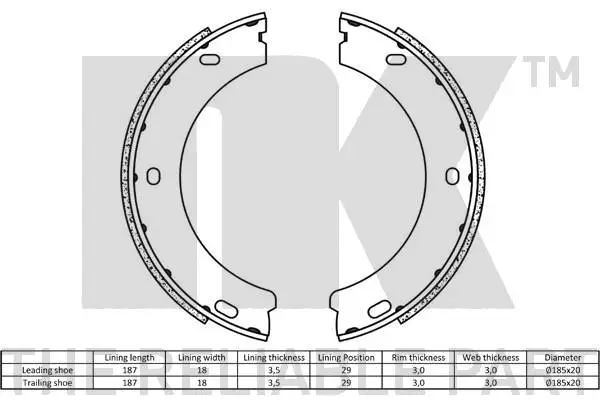 Brake Shoe Set, parking brake