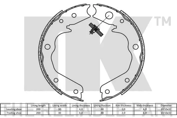 Brake Shoe Set, parking brake