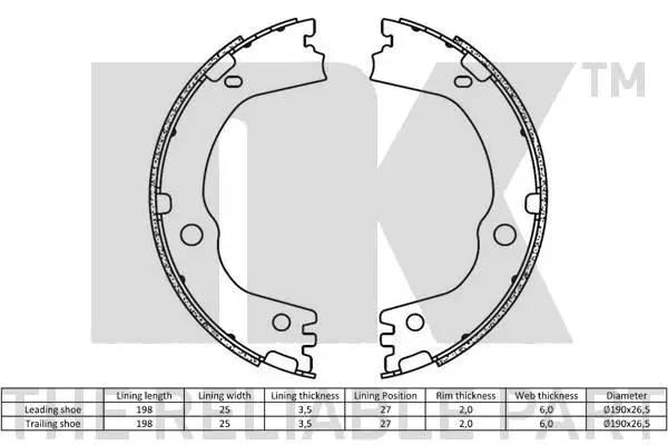 Brake Shoe Set, parking brake