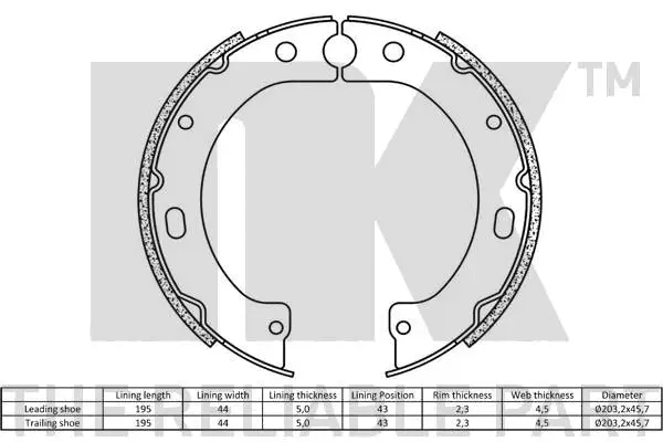 Brake Shoe Set, parking brake