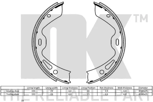 Brake Shoe Set, parking brake
