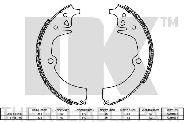Brake Shoe Set, parking brake