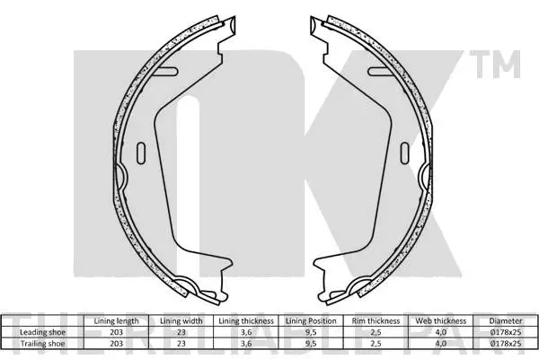 Brake Shoe Set, parking brake