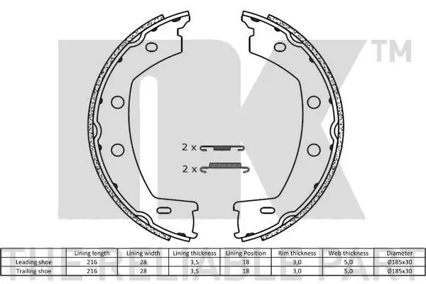 Brake Shoe Set, parking brake