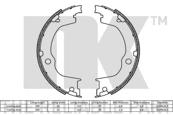 Brake Shoe Set, parking brake