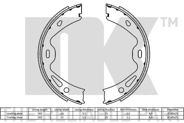 Brake Shoe Set, parking brake