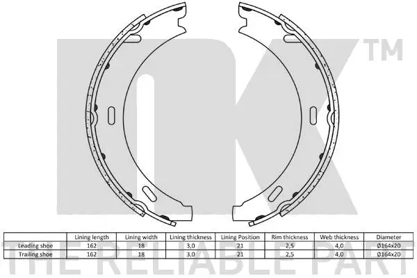 Brake Shoe Set, parking brake