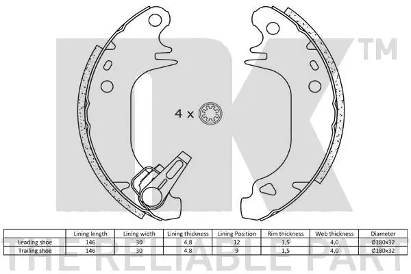 Brake Shoe Set, parking brake