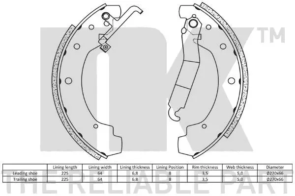Brake Shoe Set, parking brake