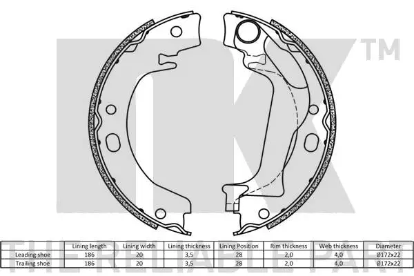 Brake Shoe Set, parking brake