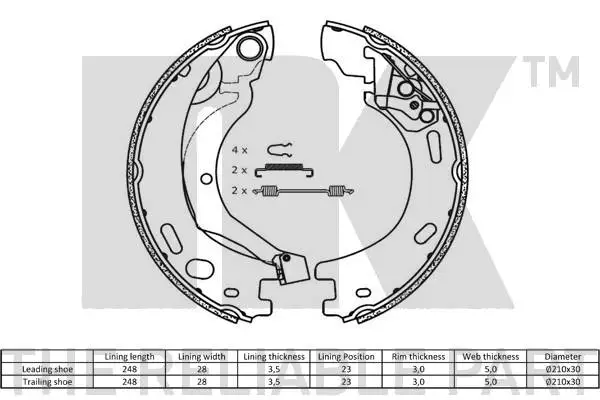 Brake Shoe Set, parking brake