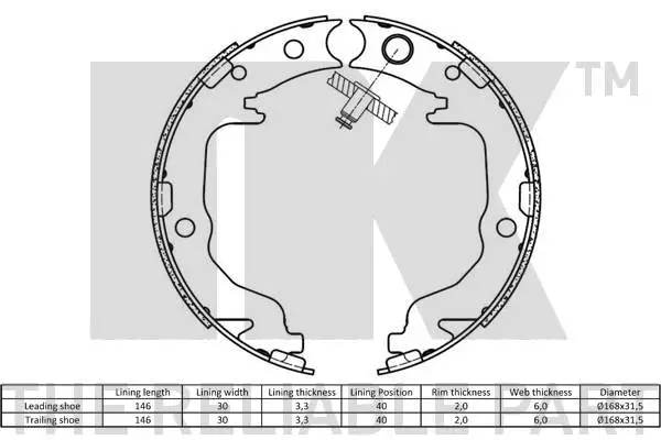 Brake Shoe Set, parking brake
