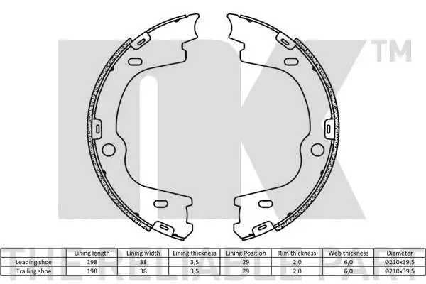 Brake Shoe Set, parking brake