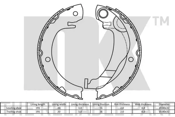 Brake Shoe Set, parking brake