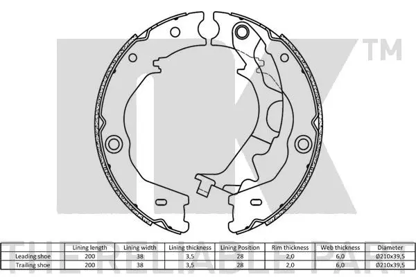 Brake Shoe Set, parking brake