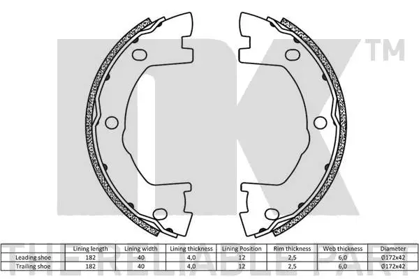 Brake Shoe Set, parking brake