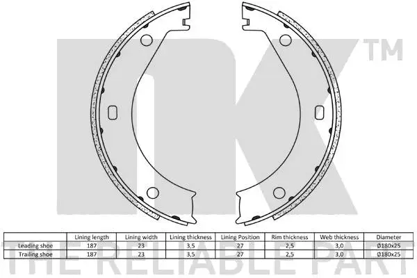 Brake Shoe Set, parking brake
