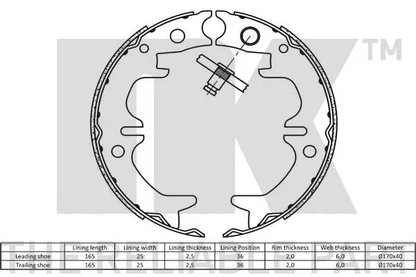 Brake Shoe Set, parking brake
