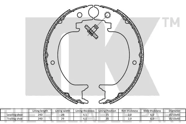 Brake Shoe Set, parking brake