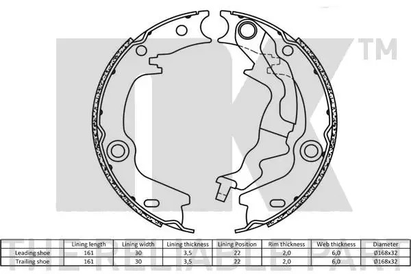 Brake Shoe Set, parking brake