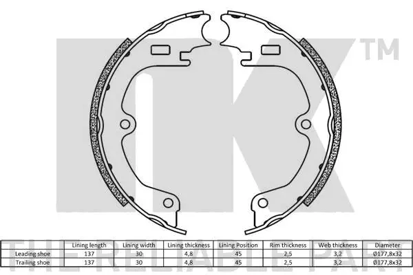 Brake Shoe Set, parking brake