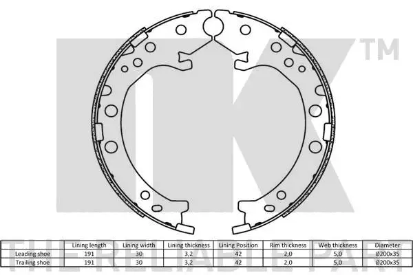 Brake Shoe Set, parking brake