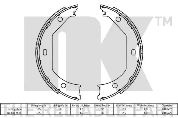 Brake Shoe Set, parking brake