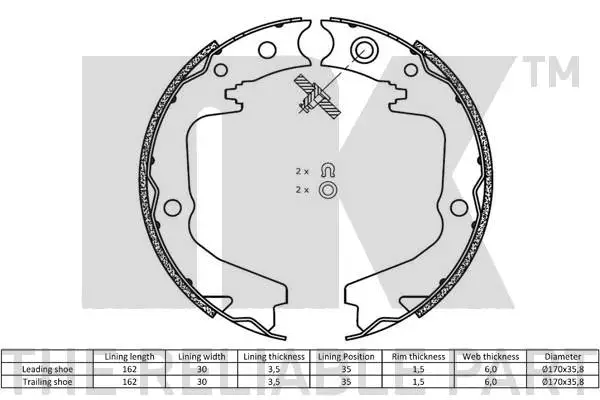 Brake Shoe Set, parking brake