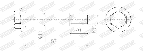 Bolt, exhaust system (83155)