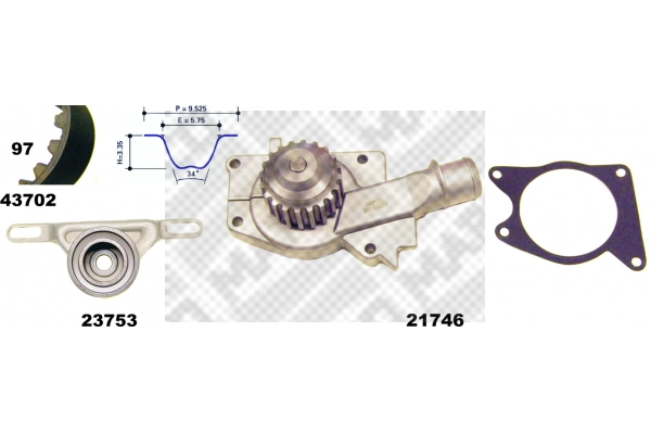 Water Pump & Timing Belt Kit (41702)