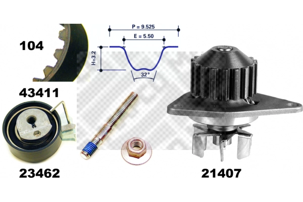 Water Pump & Timing Belt Kit (41411)
