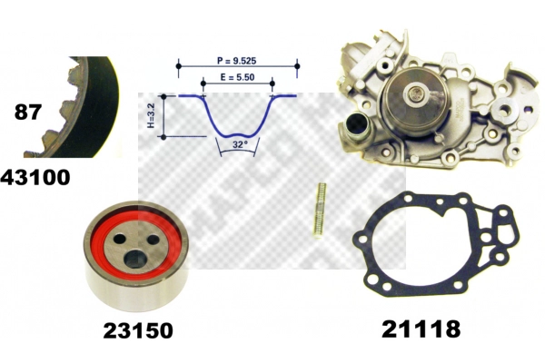 Water Pump & Timing Belt Kit (41100)