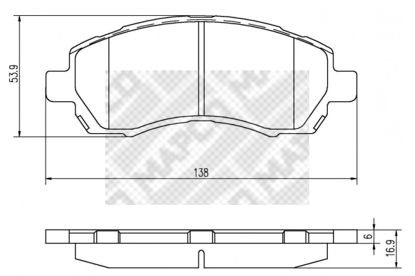 Brake Pad Set, disc brake (6844)