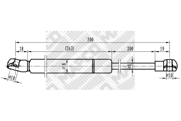 Gas Spring, bonnet (20958)