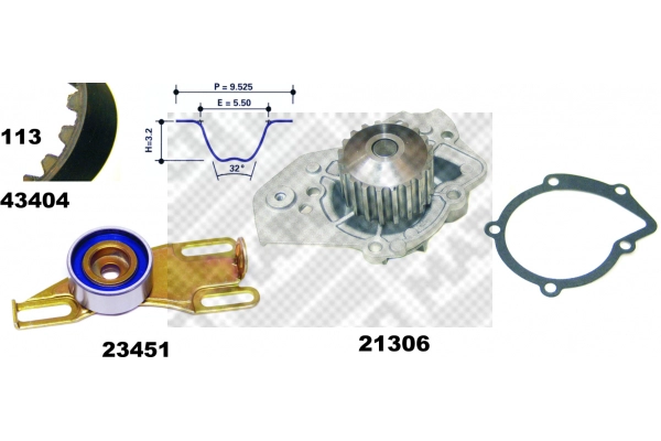 Water Pump & Timing Belt Kit (41404)