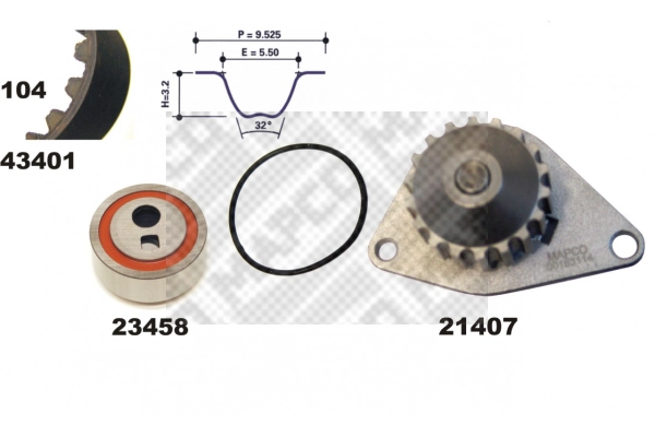 Water Pump & Timing Belt Kit (41401/1)