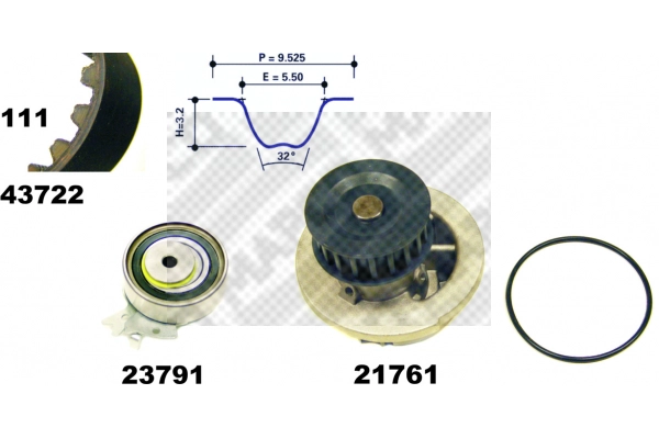 Water Pump & Timing Belt Kit (41722)