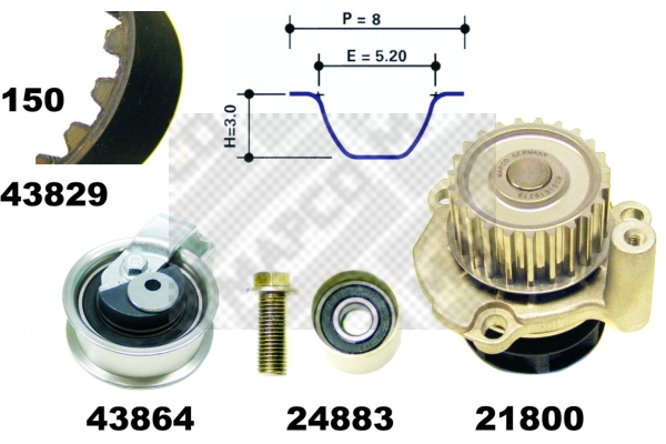 Water Pump & Timing Belt Kit (41901)